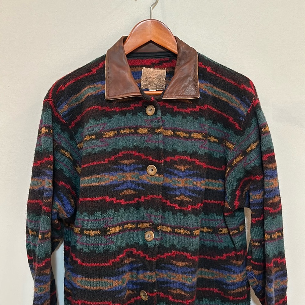 Vintage 90s Aztec wool print Alps coat
